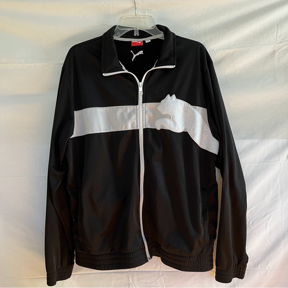PUMA Classic Black and White Vintage Track Jacket Size Large